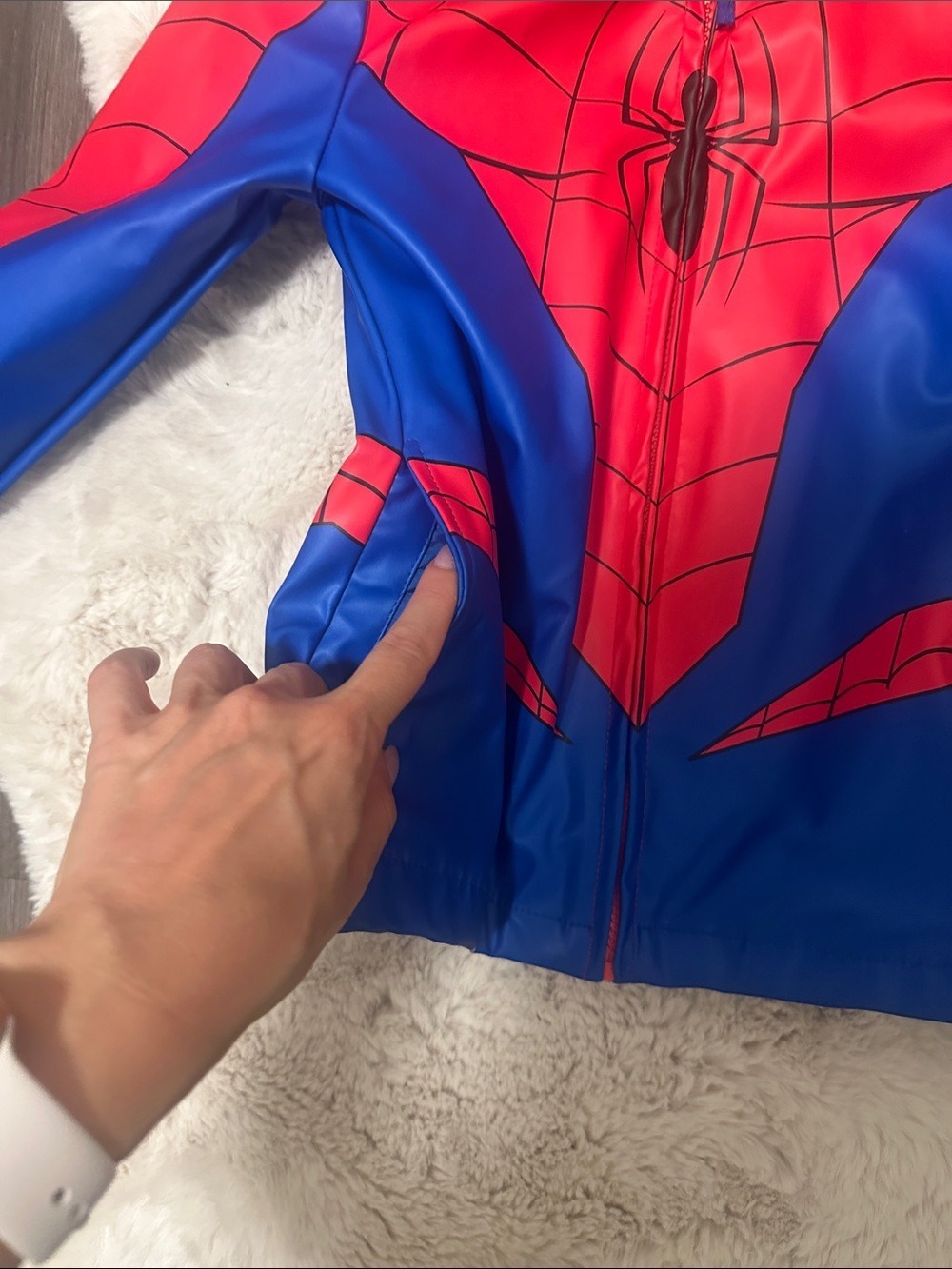 Marvel Spider-Man Hooded Rain Jacket 6/7 - Picture 2 of 5